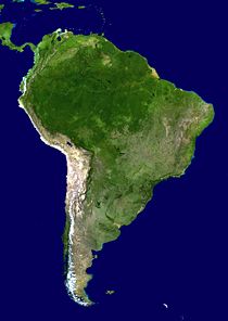 A composite relief image of South America.