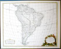 Map of South America in 1750 by Robert de Vaugondy.