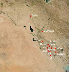 Map of Sumer