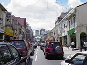Traffic jam leading to Kuala Lumpur's Chinatown on Petaling Street.