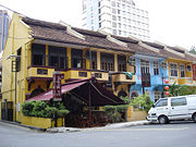 Pre-war shoplots refurbished into restaurants and bars along Tengkat Tong Shin.