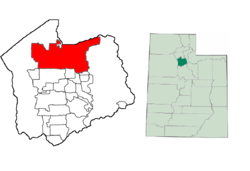 Location of Salt Lake City in Salt Lake County, Utah