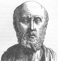 Hippocrates, the ancient Greek physician known as the "father of medicine."