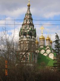 Church of St. Nicholas in Khamovniki, of which Tolstoy was a parishioner before his excommunication