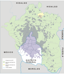Greater Mexico City, extending to the states of Mexico and Hidalgo.