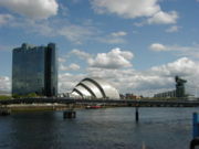 Pacific Quay on the River Clyde, an example of the regeneration of Glasgow and the diversifying Scottish economy