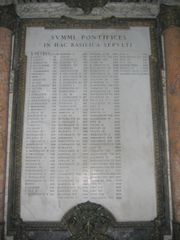 Plaque commemorating the popes buried in St. Peter's