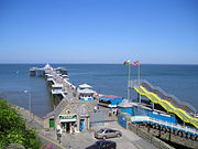 Llandudno Pier viewed from the Happy Valley gardens