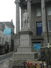 Statue of Sir Humphry Davy located at Market Jew Street, Penzance, Cornwall