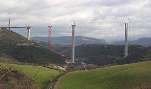 The viaduct under construction, seen from the south in early 2004