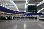 Terminal 5. Heathrow Airport is the world's busiest airport by international passenger traffic.