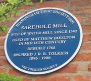 Sarehole Mill's blue plaque