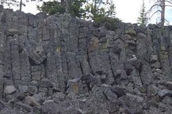 Columnar basalt at Sheepeater Cliff in Yellowstone