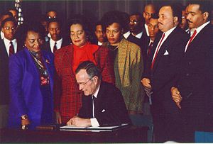 George H. W. Bush signs Martin Luther King Day Proclamation