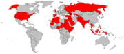 Countries in which Islamist terrorist attacks have occurred on or after September 11 2001.