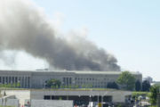 Smoke billows from the Pentagon after a hijacked commercial jet crashed into the building on September 11 2001.