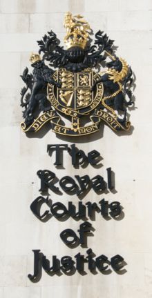 Royal Courts of Justice sign