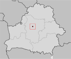 Location of Minsk, shown within the Minsk Voblast