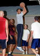 Obama playing basketball with U.S. military in Djibouti in 2006