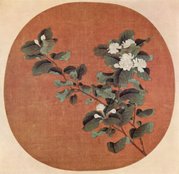 The White Jasmine Branch, early 12th century painting; small paintings in the style of round-albums that captured realistic scenes of nature were widely popular in the Southern Song period.