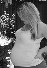 A pregnant woman near the end of her term