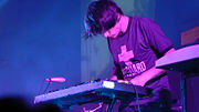 Jonny Greenwood has used a variety of instruments, such as this xylophone, in live performances and in the recording of Kid A and Amnesiac.