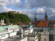 Ljubljana skyline, including Ljubljana Castle