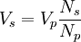 V_s = V_p \frac{N_s}{N_p} 