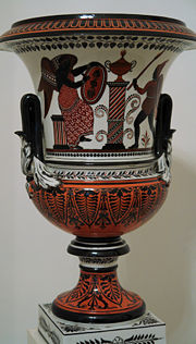 Porcelain vase of "Medici Vase" profile, decorated in "Pompeian" black and red, St Petersburg, ca 1830