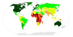 World map showing the Human Development Index.