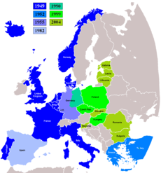 Membership of NATO in Europe.