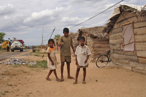 Temporary shelters in Kayankerni