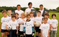 FIFA/SOS Ambassadors Roque Santa Cruz, Carlos Gamarra and Carlos Bonet with SOS Children