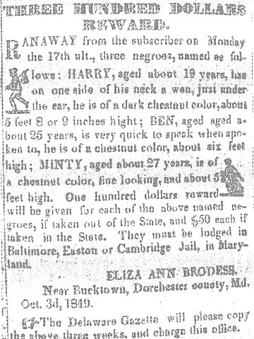 Image:Harriet Tubman Reward Notice 1849.jpg