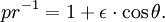 \ pr^{-1 }  = 1+  \epsilon\cdot\cos\theta . 