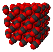 Crystal structure of dry ice