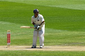 Sachin Tendulkar of India batting.