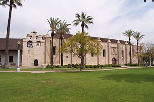 The chapel at Mission San Gabriel Arcángel was designed by Father Antonio Cruzado who hailed from Córdoba, Spain which accounts for the Mission's strong Moorish influence.