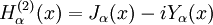 H_\alpha^{(2)}(x) = J_\alpha(x) - i Y_\alpha(x)