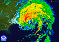 Radar image of Hurricane Alex.