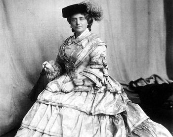 The resolute Kate Cranston around 1903, dressed in the style of the 1850s.