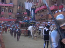 The carroccio of Siena, during the procession preceding the Palio of August 2006.
