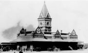 California Southern's original station in San Diego.  This station was demolished and replaced in 1915 by what has come to be known as Union Station.