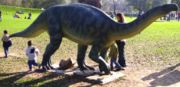 A Plateosaurus statue in the Grün 80 park, near Basel, Switzerland.