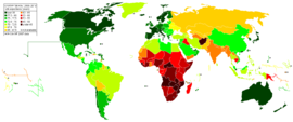 UN World Population Prospects - The 2006 Revision: 2005-2010 Life Expectancy at birth (years).           over 80      77.5-80.0      75.0-77.5      72.5-75.0      70.0-72.5      67.5-70.0      65.0-67.5       60-65      55-60      50-55      45-50      under 45               not available 