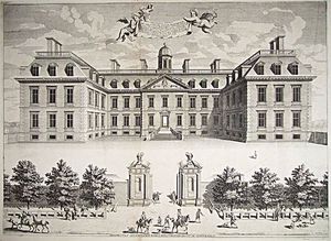 Clarendon House, London, designed by Roger Pratt, was the inspiration for Belton House.  Clarendon House is in the same vogue, though less Baroque in ornament, as Vaux-le-Vicomte built in France just a few years earlier.