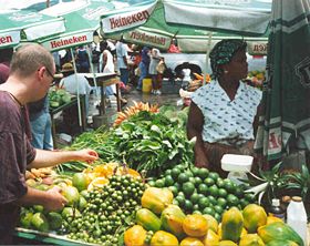 Market day occurs each weekend in Roseau.