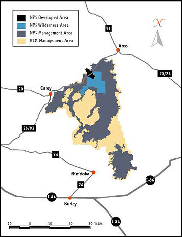 Image:Craters of the Moon management sections map.jpg
