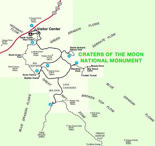 Image:Craters of the Moon Loop Drive map.jpg