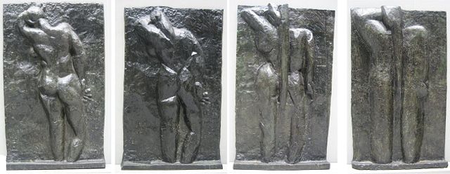 Image:Matisse - left to right 'The Back I', 1908-09, 'The Back II', 1913, 'The Back III' 1916, 'The Back IV', c. 1931, bronze, Museum of Modern Art (New York City).jpg